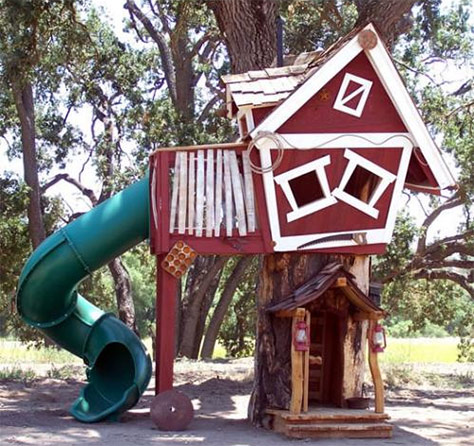 A Treehouse with slide on #Daysoutwithkids