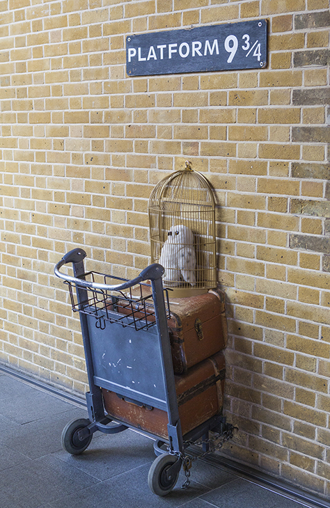 The Harry Potter Platform At Kings Cross Train Station In London