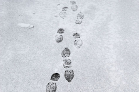 footprint in snow