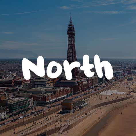 A sky shot of Blackpool tower and the beach