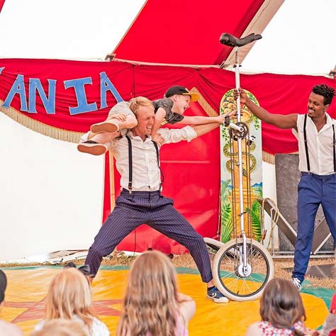 circus performers at a family festivals